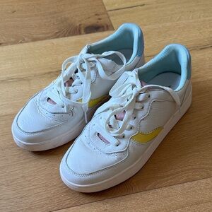 Soludos Roma Sneakers Leather White with Pastels 8